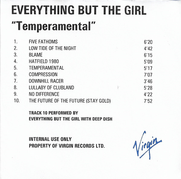 Everything But The Girl – Temperamental (1999, CDr) - Discogs