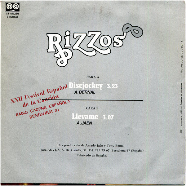 descargar álbum Rizzos - Discjockey