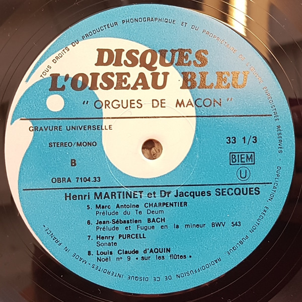 télécharger l'album Henri Martinet, Jacques Secques - Orgues De Macon