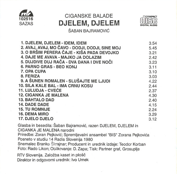 Album herunterladen Šaban Bajramović - Djelem Djelem Ciganske Balade