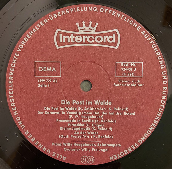 descargar álbum Franz Willy Neugebauer - Die Post Im Walde