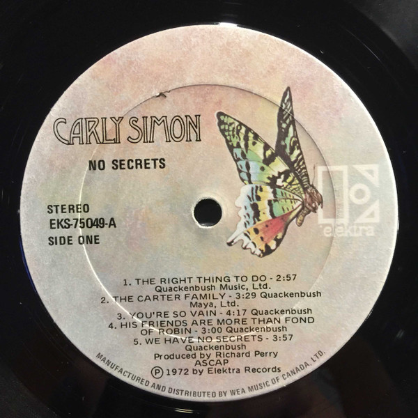 Carly Simon - No Secrets | Elektra (75049) - 3