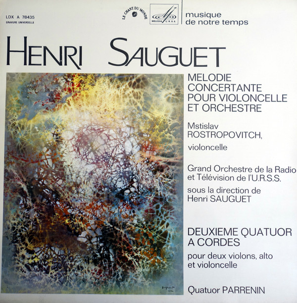lataa albumi Download Henri Sauguet - Mélodie Concertante Pour Violoncelle Et Orchestre Deuxième Quatuor A Cordes Pour Deux Violons Alto Et Violoncelle album