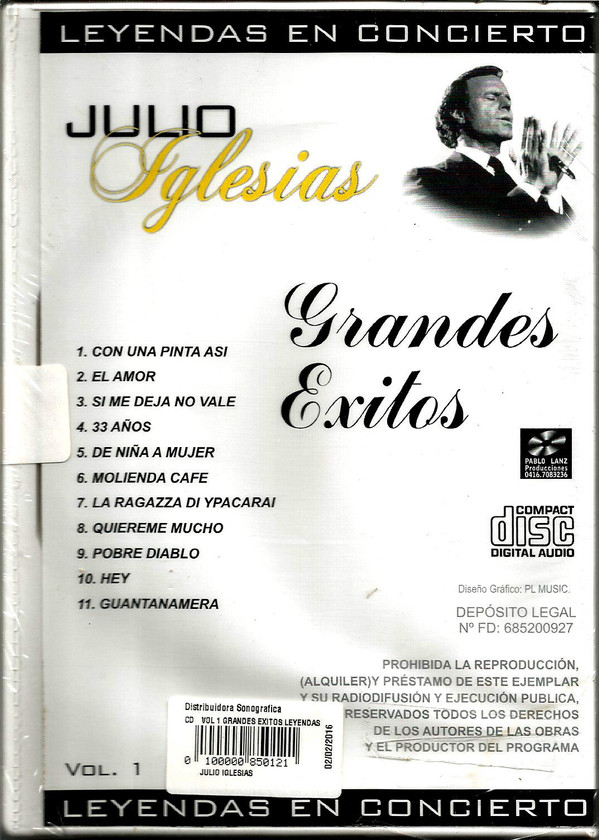 Album herunterladen Julio Iglesias - Leyendas En Concierto Grandes Exitos Vol 1