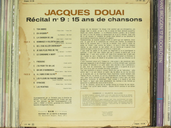 Jacques Douai - Récital n°9  15 Ans De Chansons | BAM (LD 410) - 3