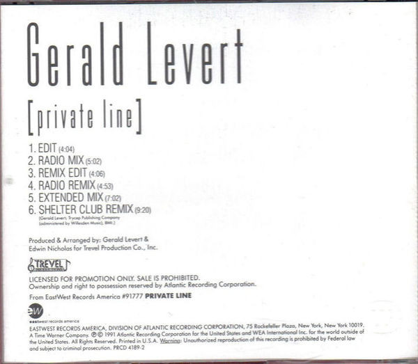 Gerald Levert – Private Line (1991, Cassette) - Discogs