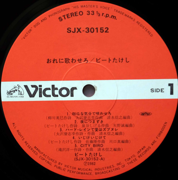 ビートたけし – おれに歌わせろ (1982, Vinyl) - Discogs