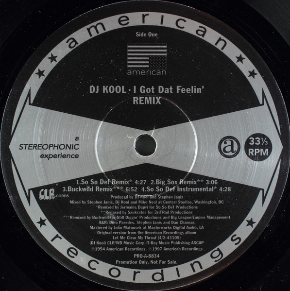 DJ Kool – I Got Dat Feelin' (Remix) (1994, Vinyl) - Discogs