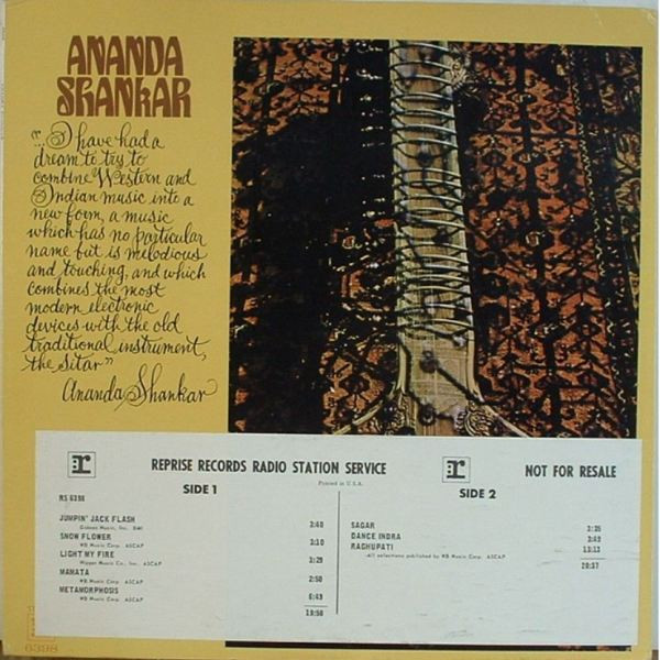 Ananda Shankar – Ananda Shankar (1970, Vinyl) - Discogs