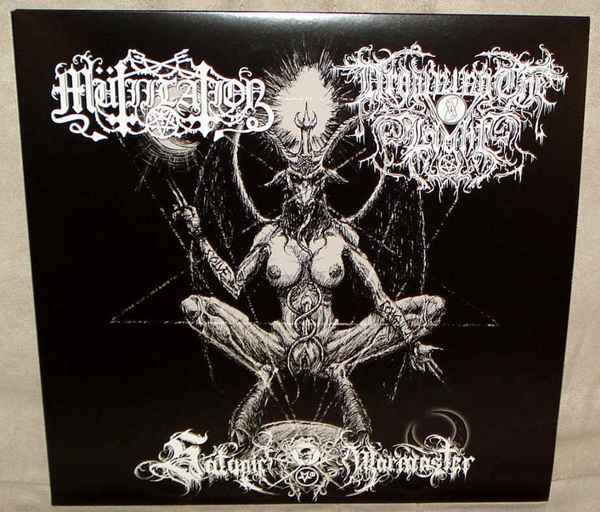Mütiilation / Drowning The Light / Satanic Warmaster - Dark Hymns album cover