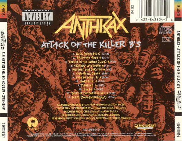 Anthrax - Attack Of The Killer B's | Island Records (422-848 804-2) - 2