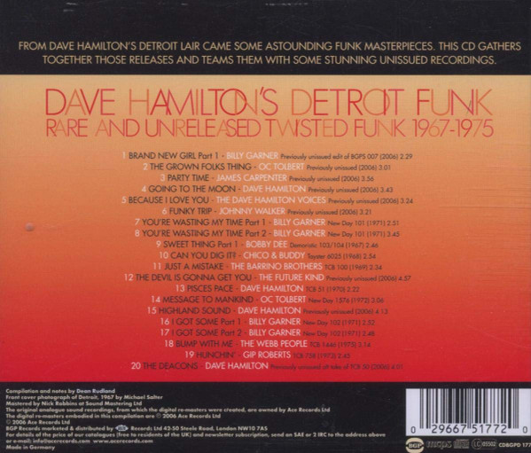 ladda ner album Various - Dave Hamiltons Detroit Funk Rare And Unreleased Twisted Funk 1967 1975