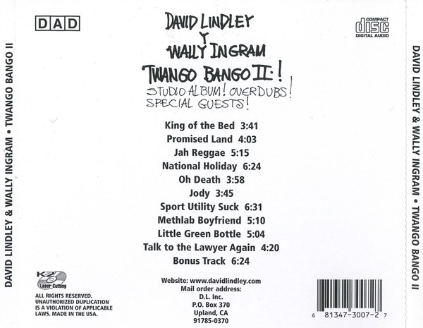 last ned album David Lindley Y Wally Ingram - Twango Bango II
