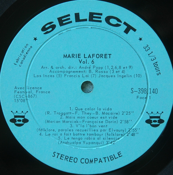 Marie Laforêt - Vol.6 "Que Calor La Vida" | Select (S-398.140) - 3