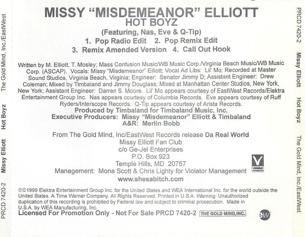 Missy Misdemeanor Elliott - Hot Boyz | Releases | Discogs