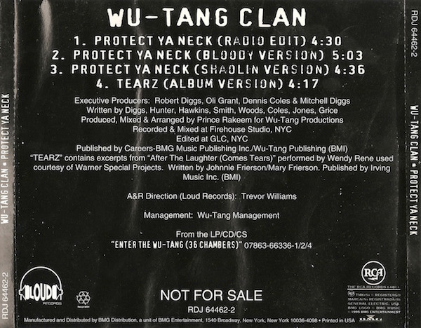 Wu-Tang Clan – Protect Ya Neck (1995, CD) - Discogs