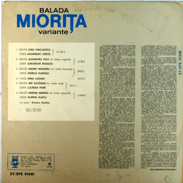 lataa albumi Various - Balada Miorița Variante