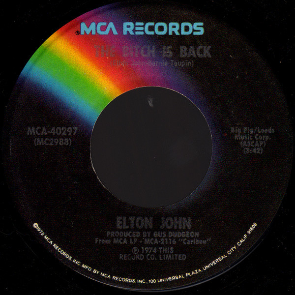 Elton John – The Bitch Is Back (1974, Pinckneyville, Vinyl) - Discogs