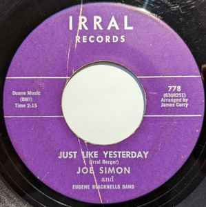 Joe Simon - Just Like Yesterday / Only A Dream album cover