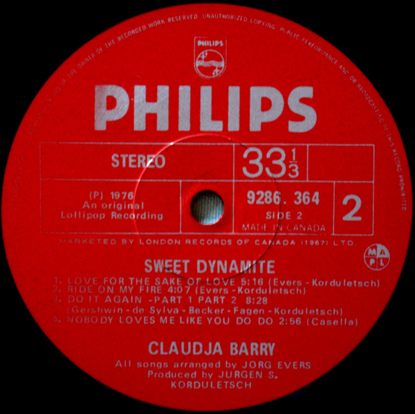 Claudja Barry - Sweet Dynamite | Philips (9286.364) - 4