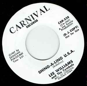 Lee Williams and the Cymbals - I Need You Baby / Shing-A-Ling U.S.A. album cover
