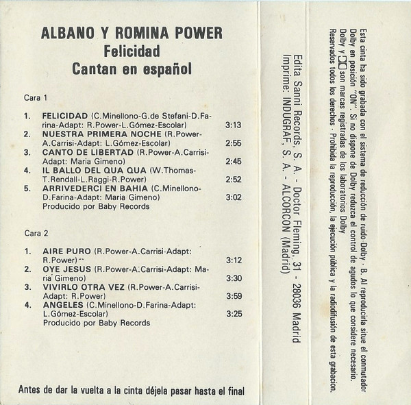 baixar álbum Al Bano Y Romina Power - Felicidad Cantan En Español