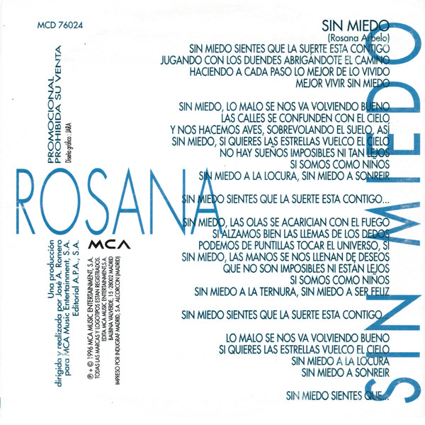 ladda ner album Rosana - Sin Miedo