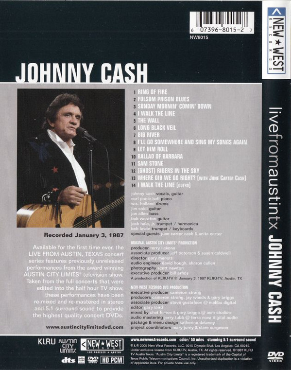 Johnny Cash - Live From Austin TX | New West Records (NW8015) - 8