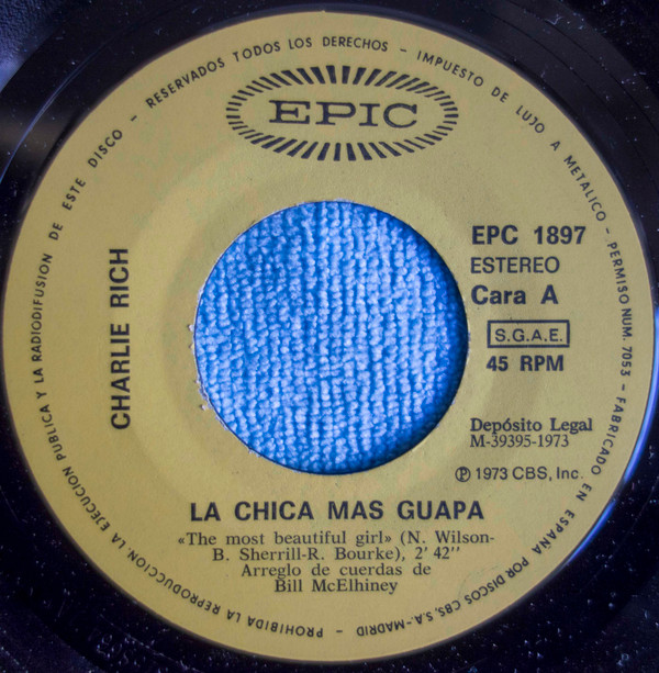 last ned album Charlie Rich - La Chica Más Guapa The Most Beautiful Girl
