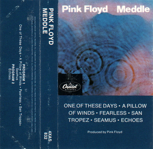 Pink Floyd Cassette, Meddle Cassette Tape, 1986 Capitol Records