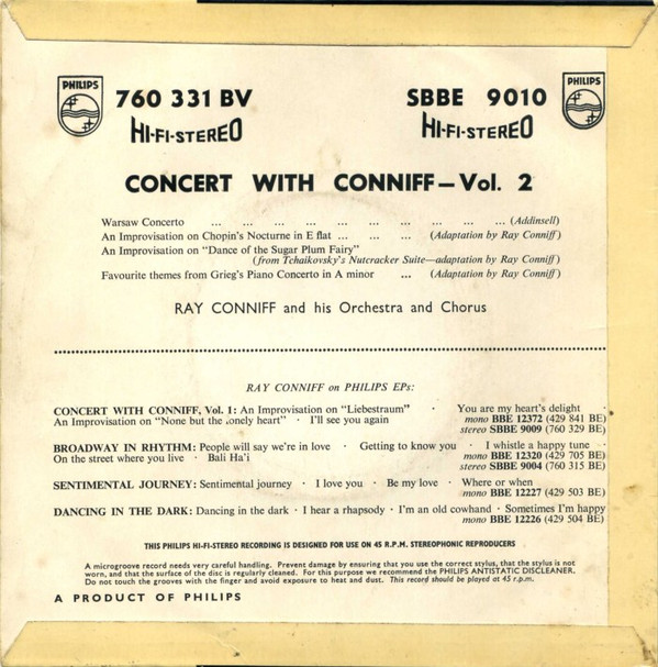 last ned album Ray Conniff And His Orchestra & Chorus - Concert With Conniff Vol 1