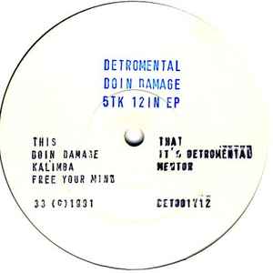 Detromental - Doin Damage 5tk 12in EP album cover