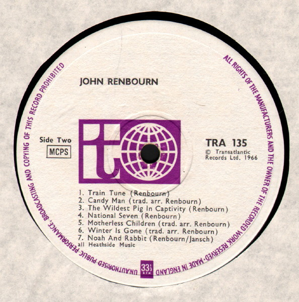 John Renbourn - John Renbourn | Transatlantic Records (TRA 135) - 4