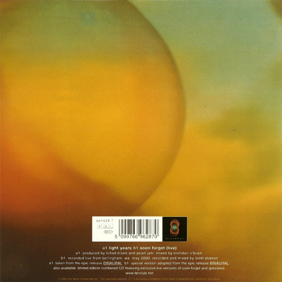 Pearl Jam – Light Years (2000, Yellow, Vinyl) - Discogs