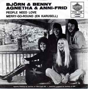 Björn & Benny, Agnetha & Anni-Frid - People Need Love / Merry-Go-Round (En Karusell) album cover
