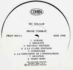 Cover of Prose Combat, 1994, Vinyl