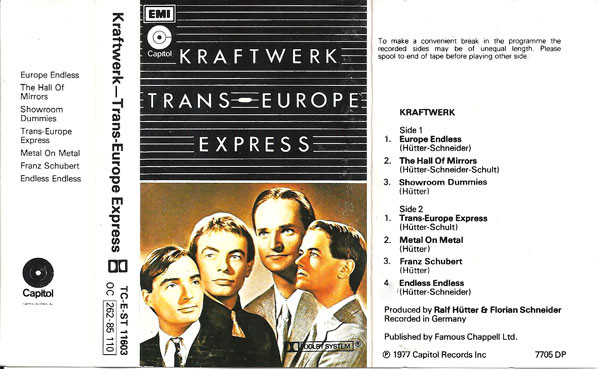 Kraftwerk – Trans-Europe Express (Red cassette text, Cassette 