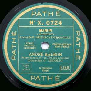 Pochette de l'album André Balbon - Manon / Panurge