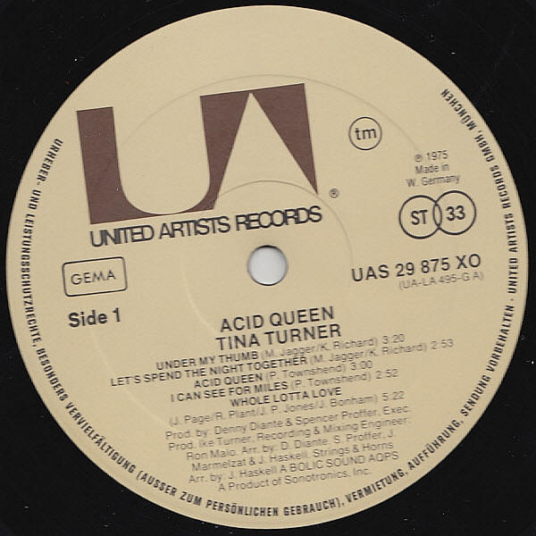 Tina Turner - Acid Queen | United Artists Records (UAS 29 875 XO) - 4