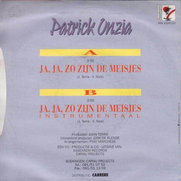descargar álbum Patrick Onzia - Ja Ja Zo Zijn De Meisjes