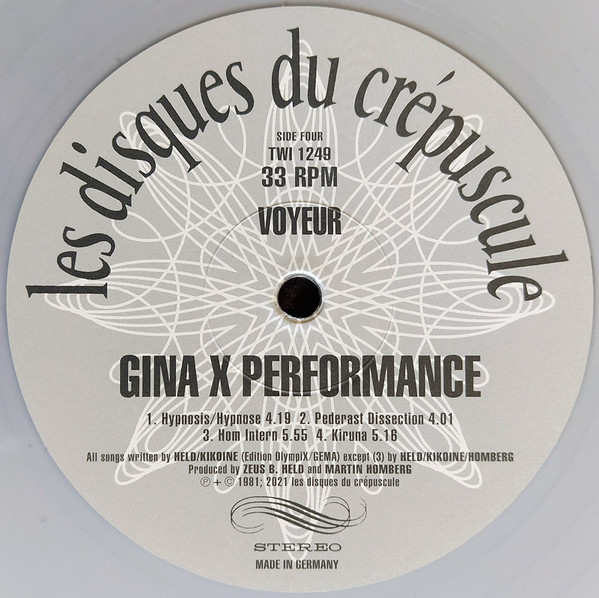 Gina X Performance - Nice Mover + Voyeur | Les Disques Du Crépuscule (TWI 1249) - 9