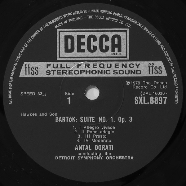 descargar álbum Bartók, Antal Dorati Detroit Symphony Orchestra - Suite No 1 Two Pictures