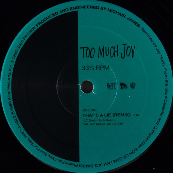 last ned album Too Much Joy - Thats A Lie Remix