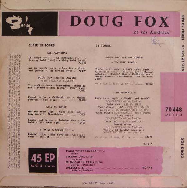 lataa albumi Doug Fox And The Airdales , Vocal Rocker Roberts - Twist