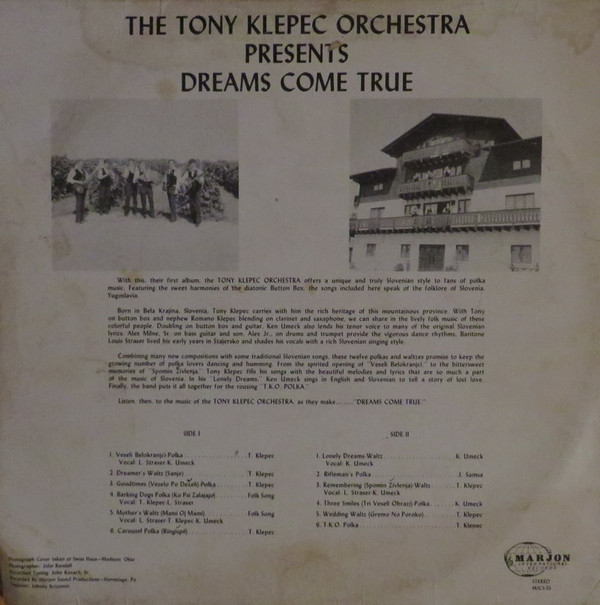 ladda ner album Tony Klepec Orchestra - Dreams Come True