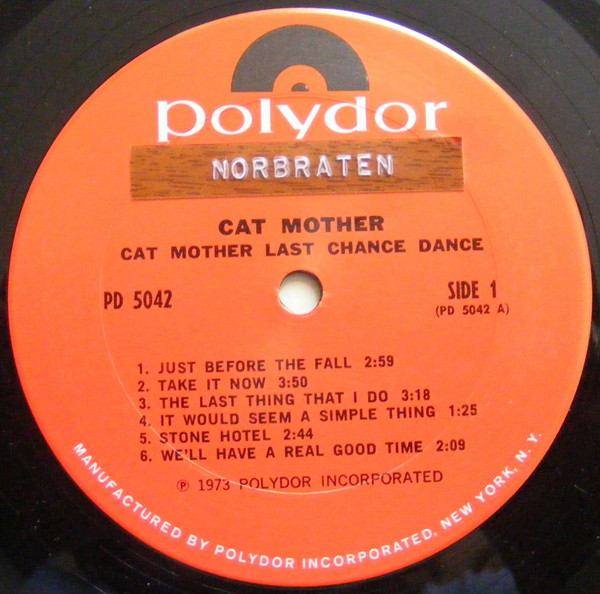 Cat Mother – Cat Mother Last Chance Dance (1973, Vinyl) - Discogs