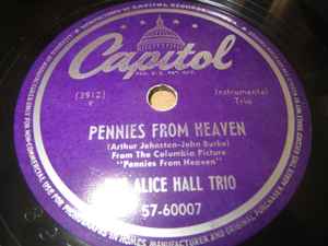 The Alice Hall Trio - Pennies From Heaven / Caravan album cover