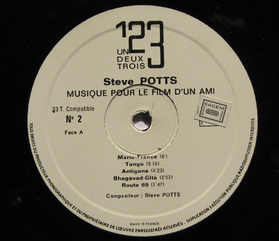 lataa albumi Steve Potts - Musique Pour Le Film DUn Ami