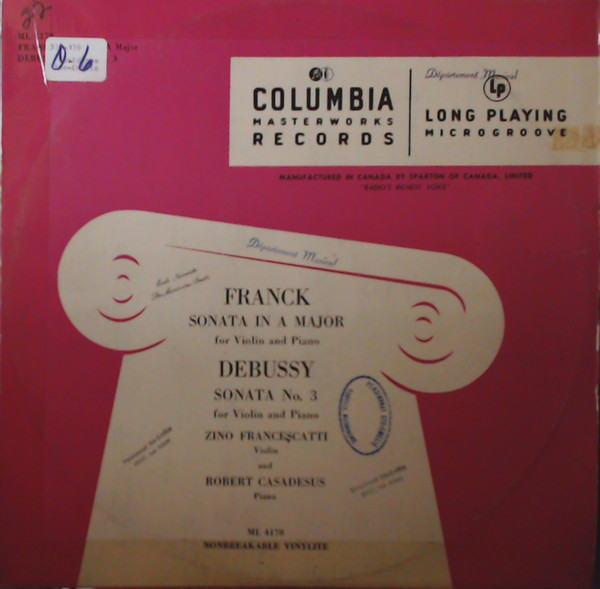 last ned album Franck, Debussy - Sonata In A Major Sonata No 3