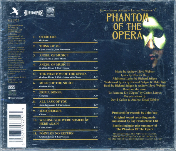 Album herunterladen Various - Songs From Andrew Lloyd Webbers The Phantom Of The Opera